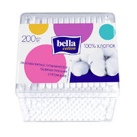 Ватные палочки Bella cotton 200 шт в квадратной пласт.коробке
